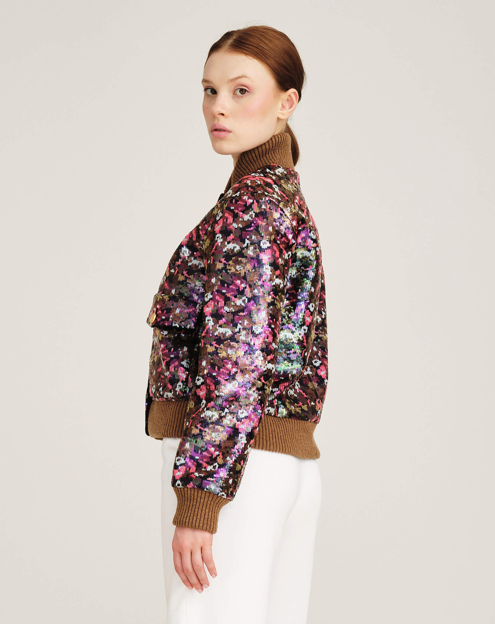 Louis Vuitton - Multicolor Sequined Bomber Jacket  FR36